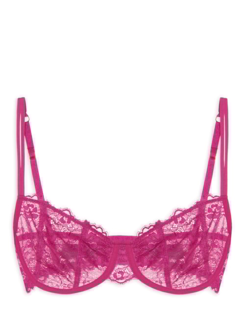Sutiã Balconet Sem Bojo Com Aro Em Renda – Rosa
