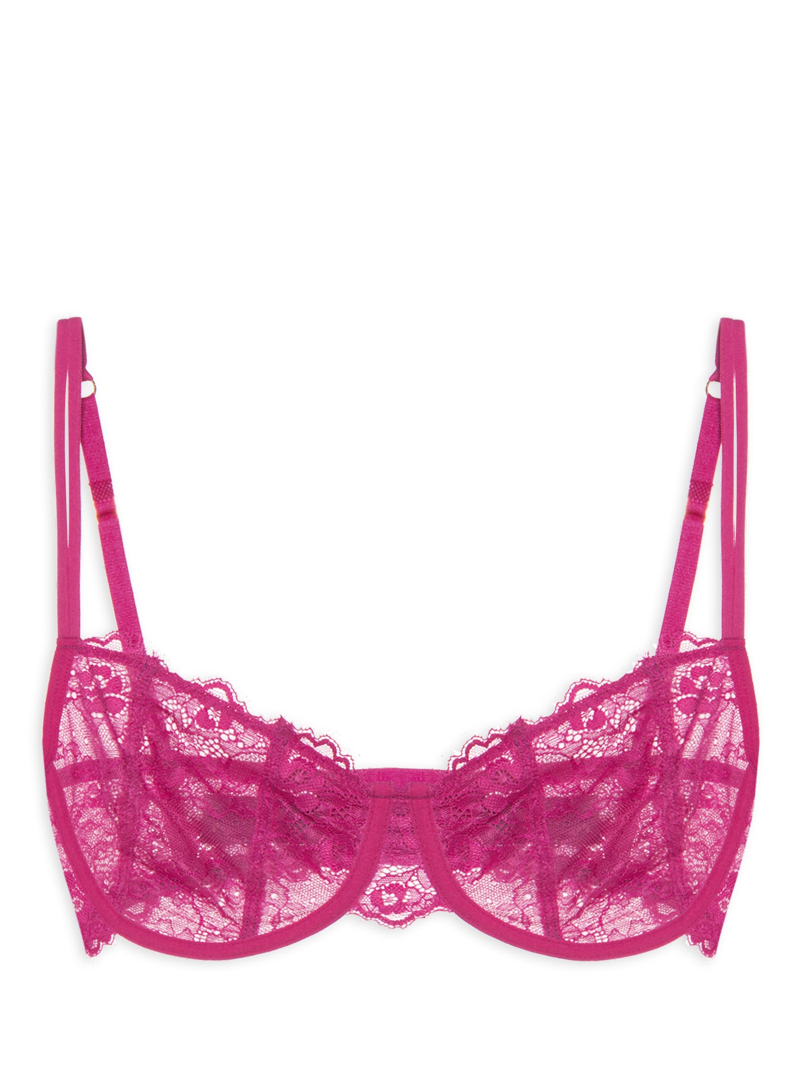 Sutiã Balconet Sem Bojo Com Aro Em Renda Rosa Hope