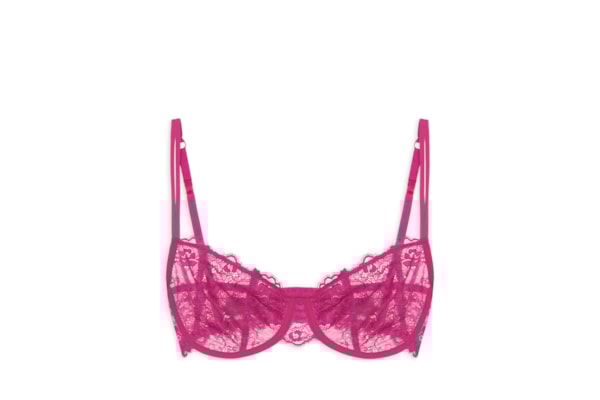 Sutiã Balconet Sem Bojo Com Aro Em Renda - Rosa