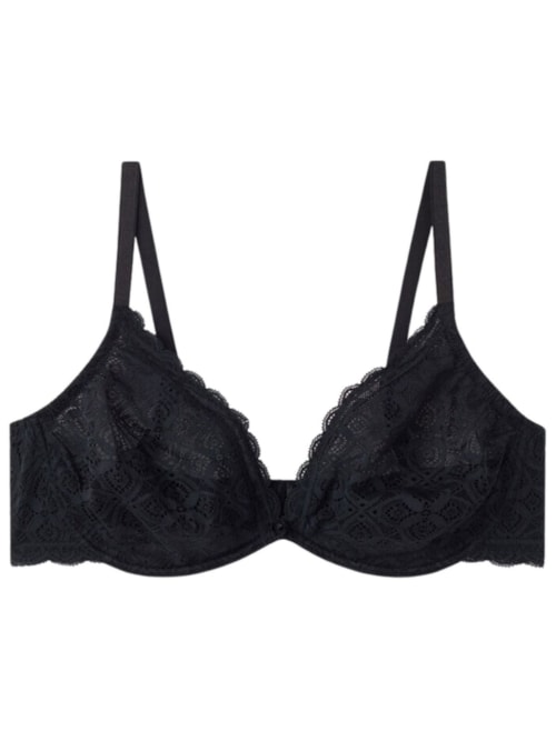 Sutiã Balconette Alessia Em Renda – Preto