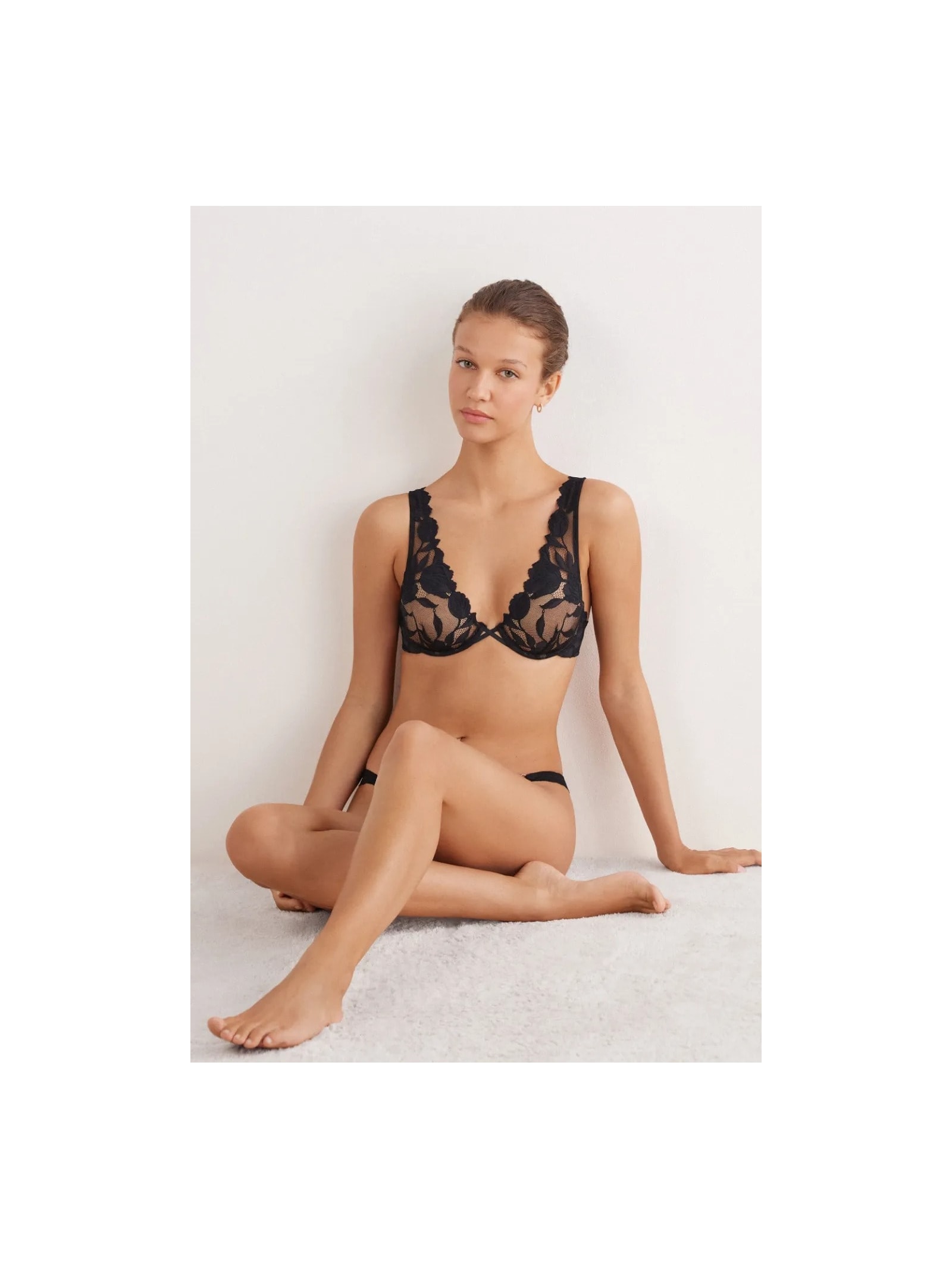 Sutiã Balconette All About Flowers Preto Intimissimi