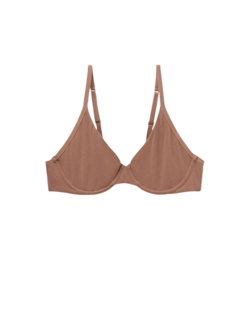 Sutiã Balconette Amalia Em Algodão Ultralight - Marrom