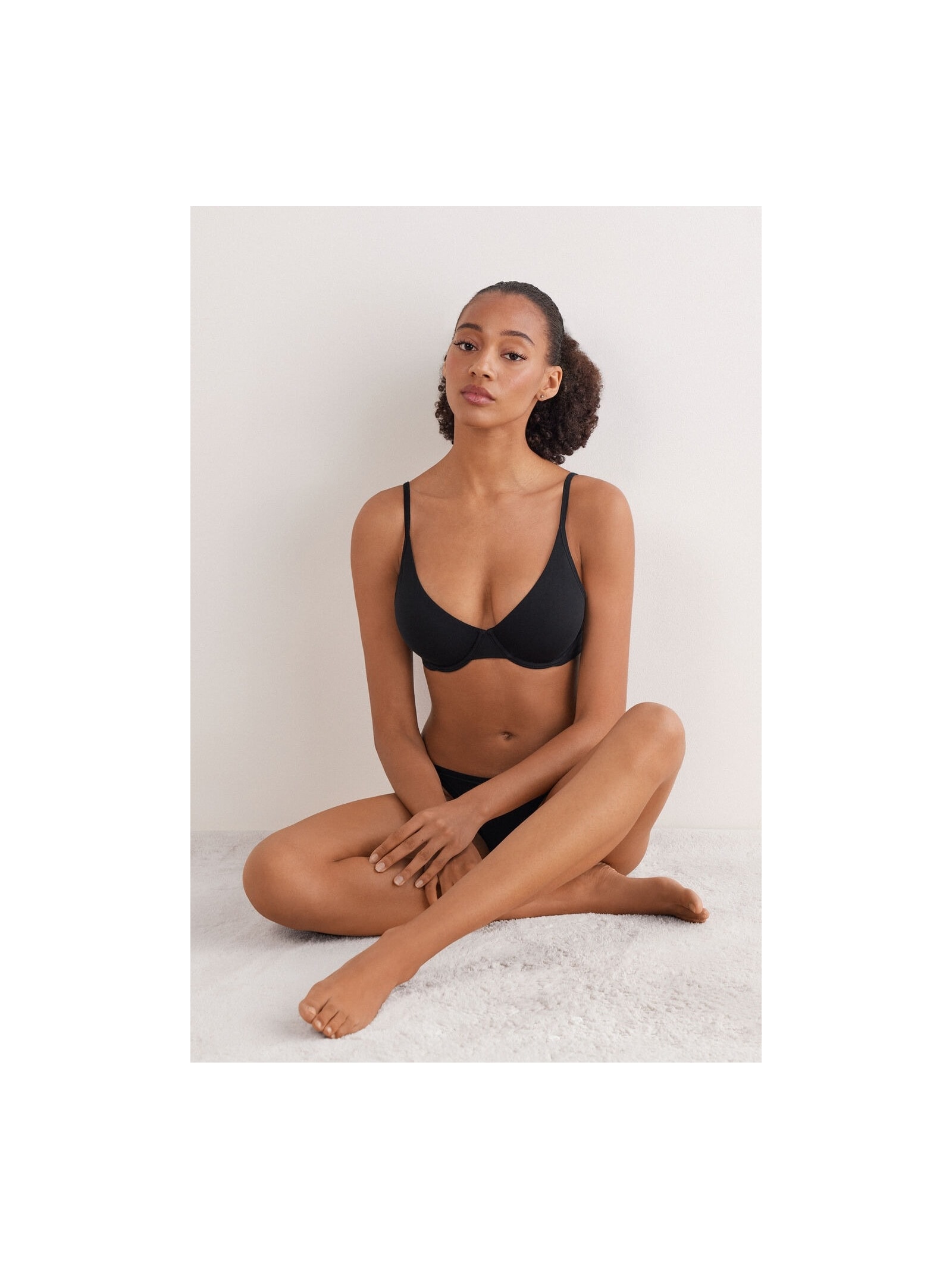 Sutiã Balconette Amalia Em Algodão Ultralight Preto Intimissimi