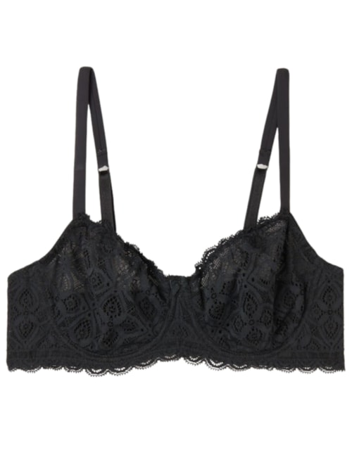 Sutiã Balconette Daniela Em Renda – Preto