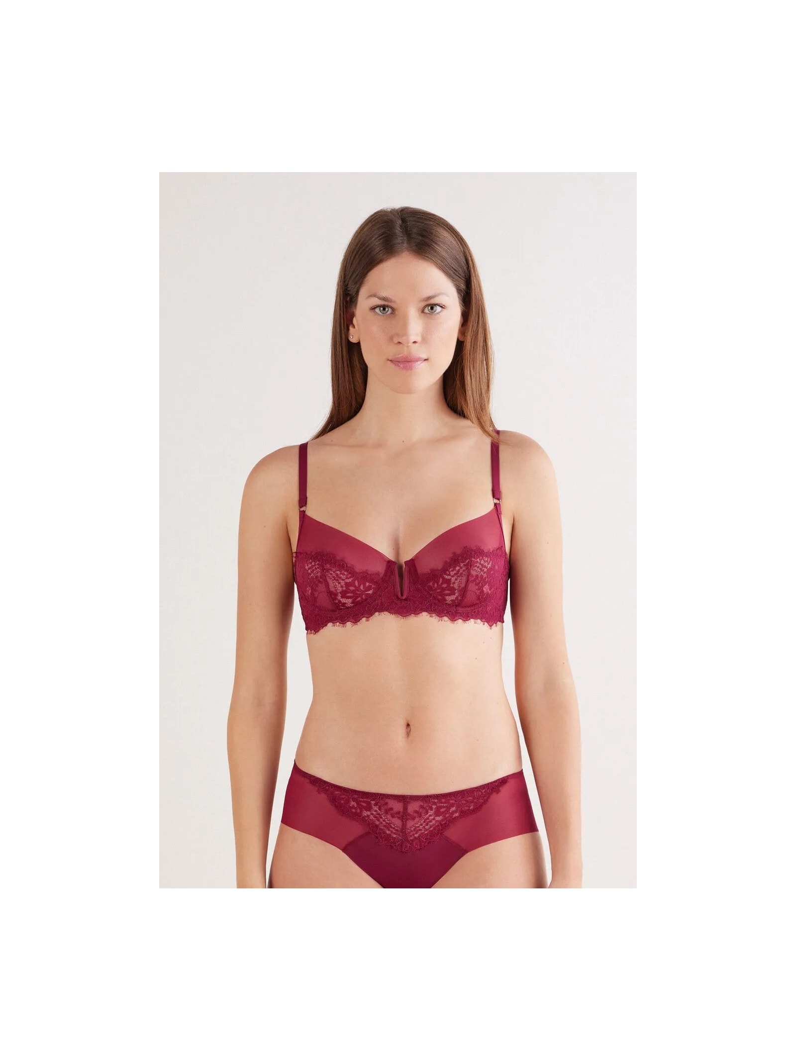 Sutiã Balconette Daniela Sheer Glamour Bordô Intimissimi