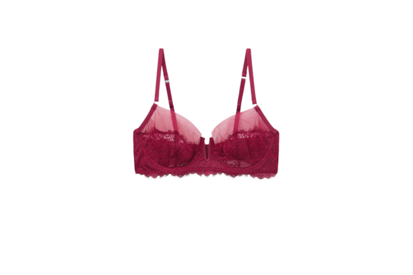 Sutiã Balconette Daniela Sheer Glamour - Bordô