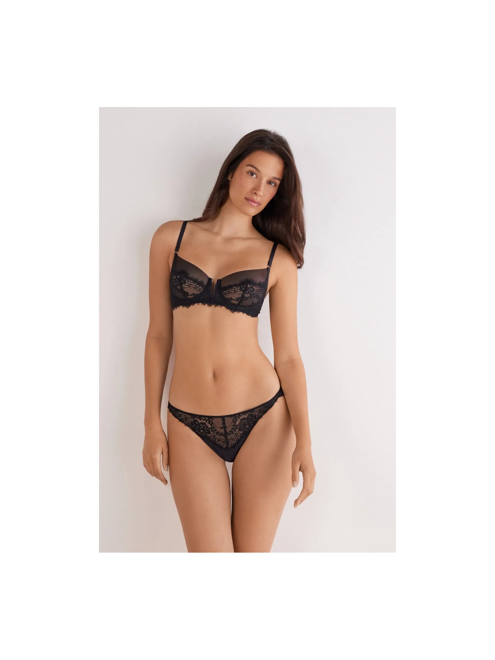 Sutiã Balconette Daniela Sheer Glamour Preto Intimissimi