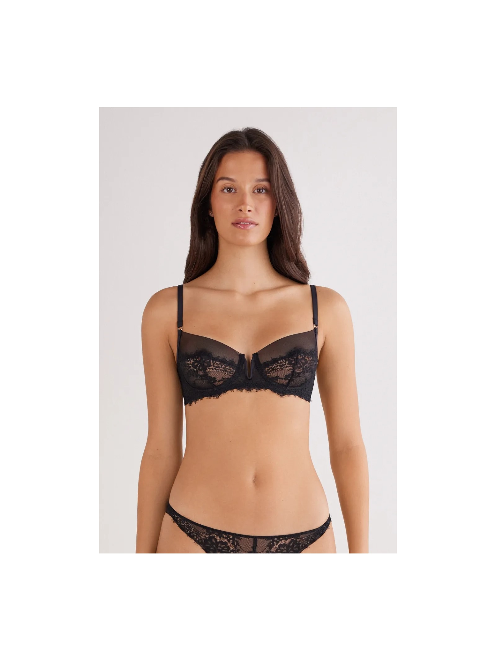 Sutiã Balconette Daniela Sheer Glamour Preto Intimissimi