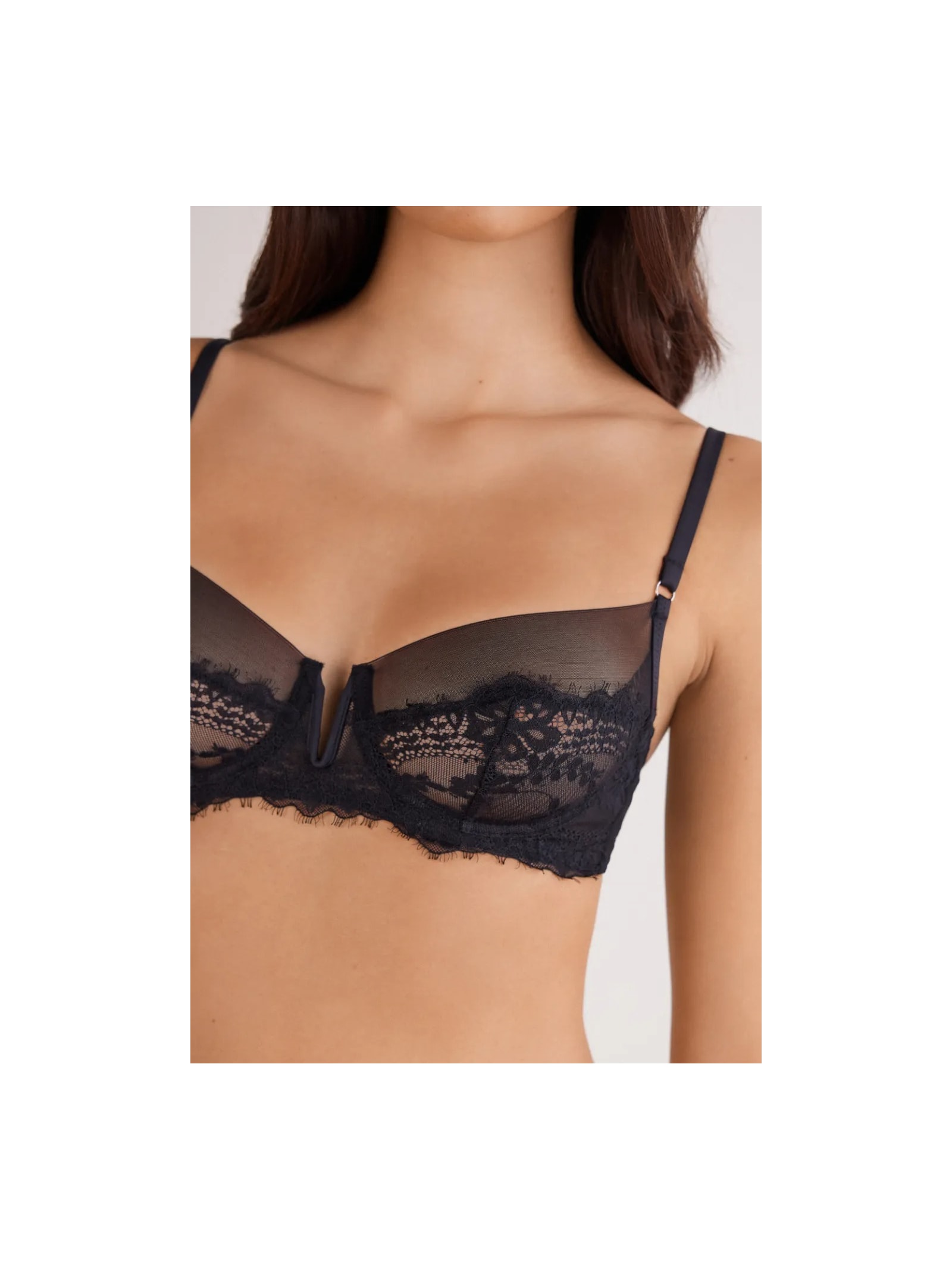 Sutiã Balconette Daniela Sheer Glamour Preto Intimissimi