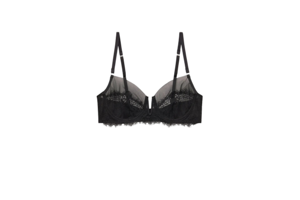 Sutiã Balconette Daniela Sheer Glamour - Preto