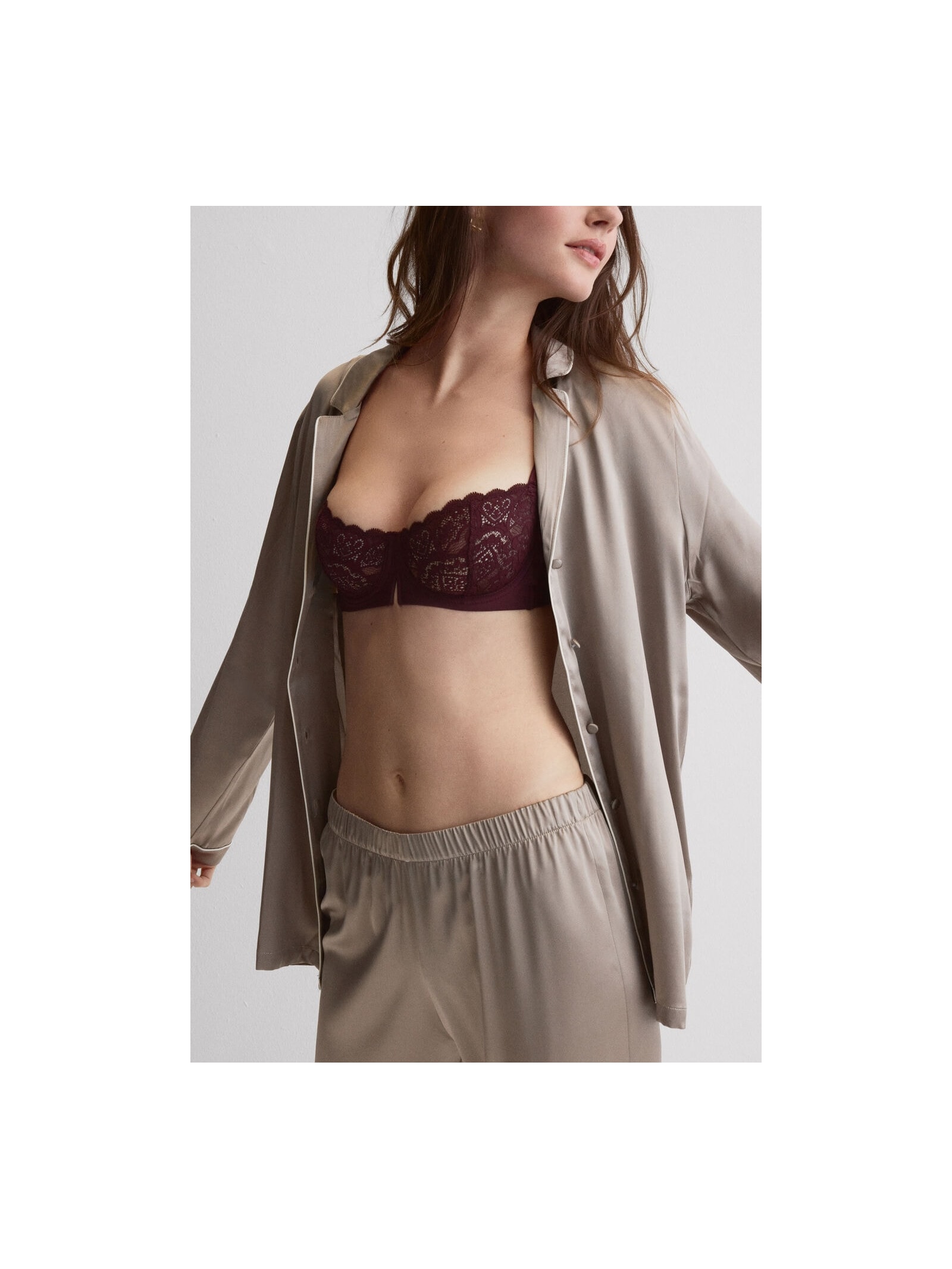Sutiã Balconette Denise Em Renda Bordô Intimissimi