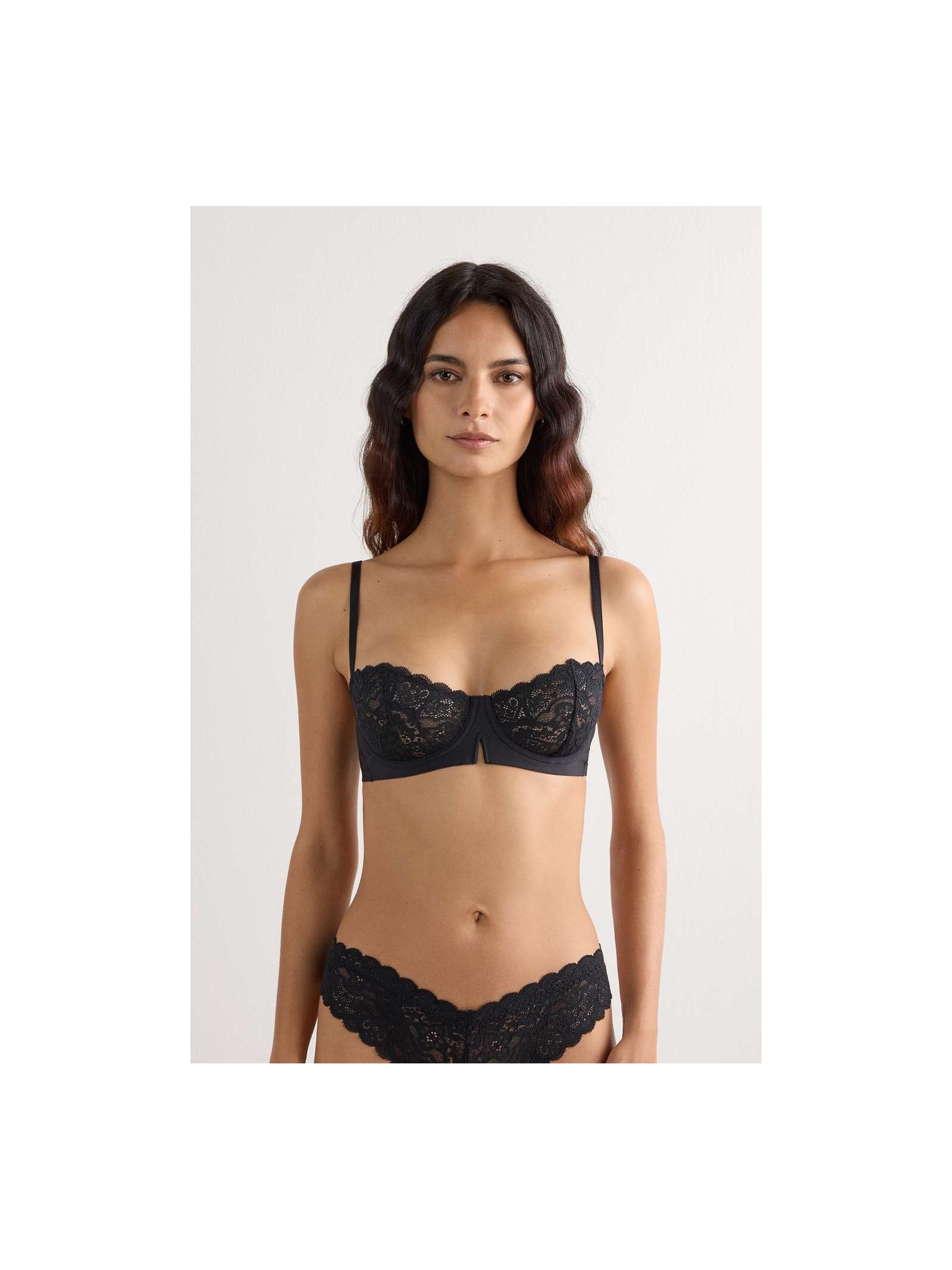 Sutiã Balconette Denise Em Renda Preto Intimissimi