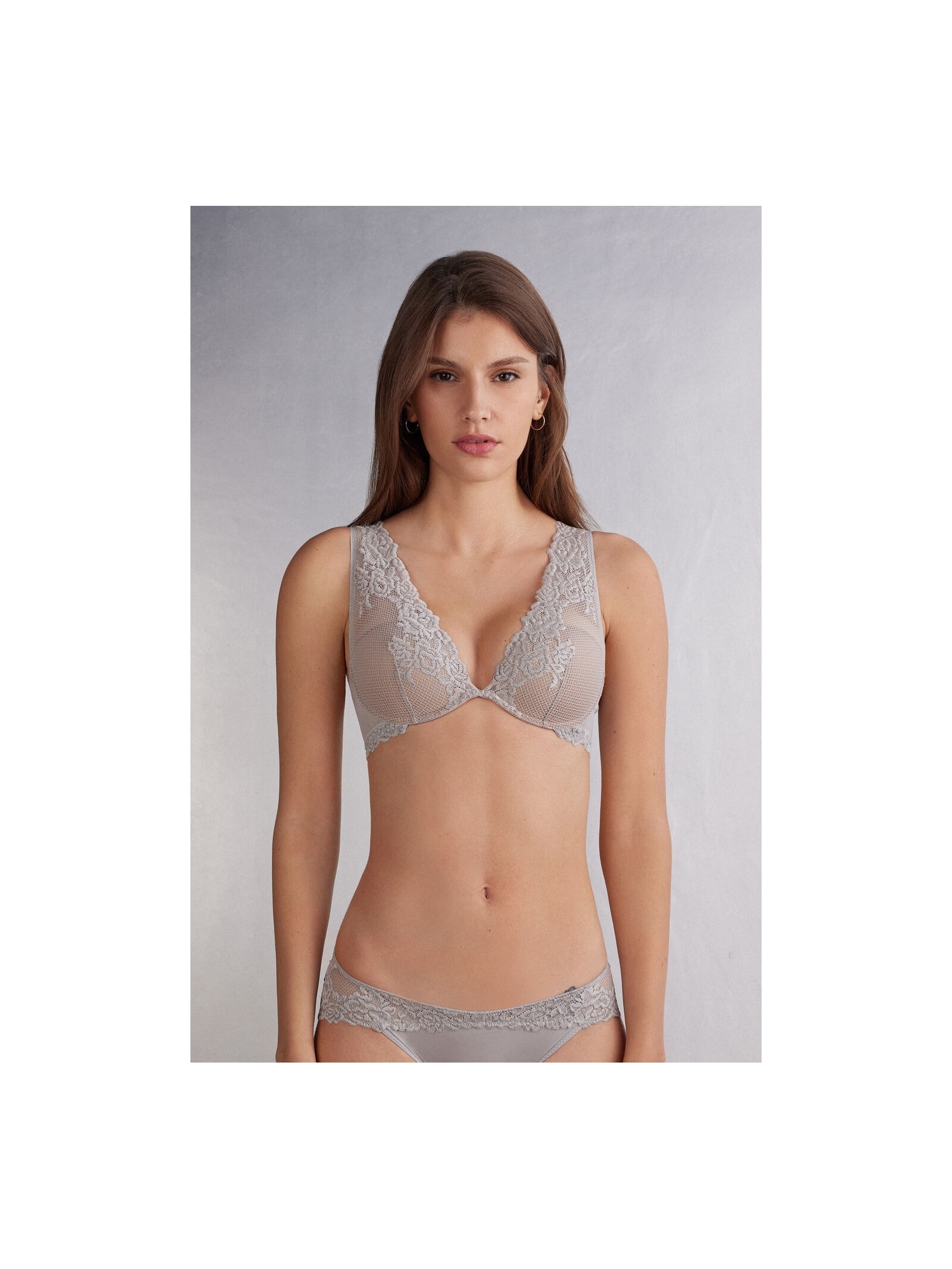 Sutiã Balconette Elena Pretty Flowers Cinza Intimissimi