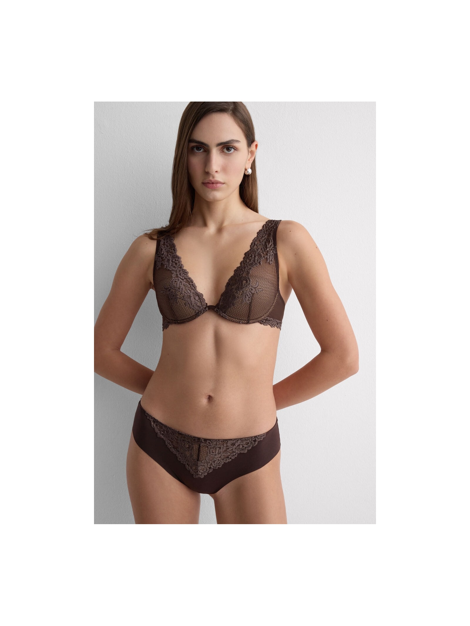 Sutiã Balconette Elena Pretty Flowers Marrom Intimissimi