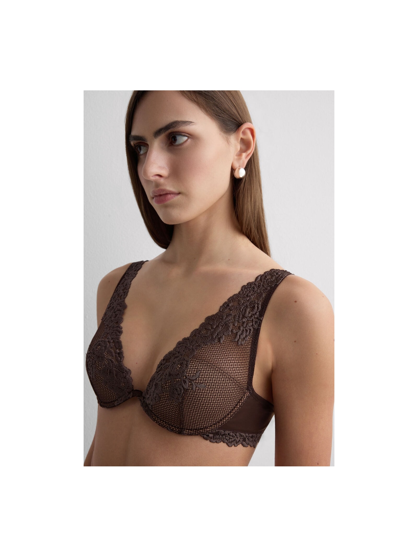 Sutiã Balconette Elena Pretty Flowers Marrom Intimissimi