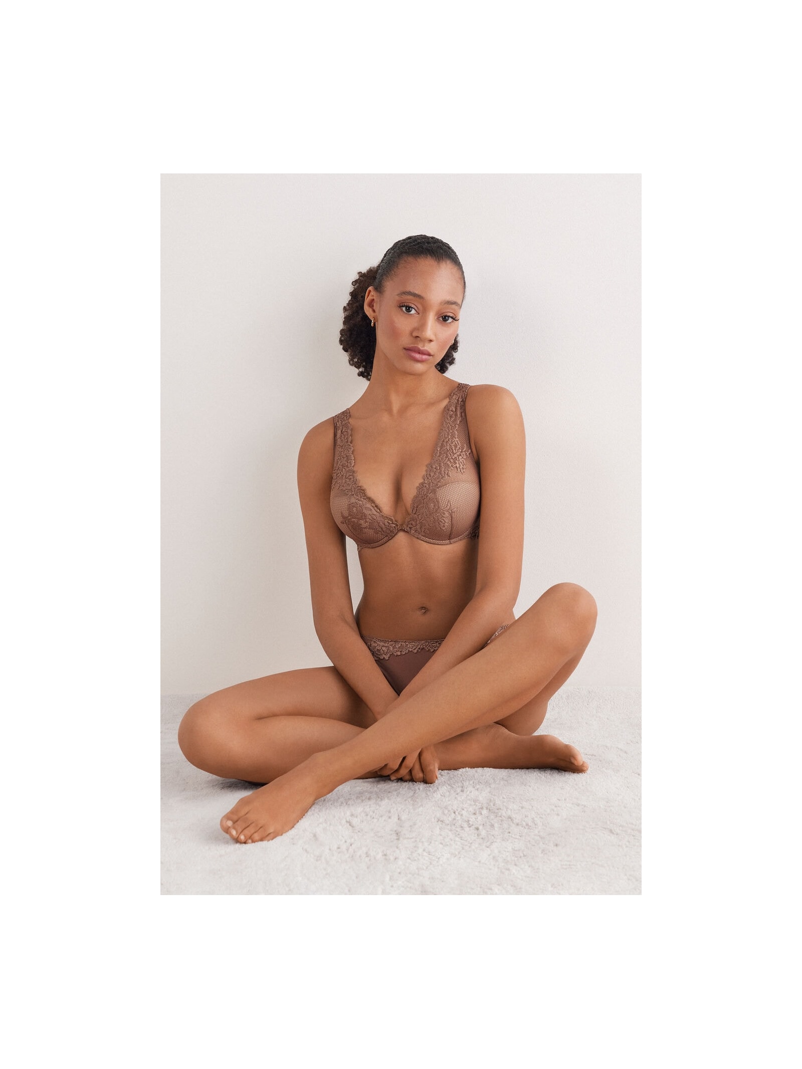 Sutiã Balconette Elena Pretty Flowers Marrom Intimissimi