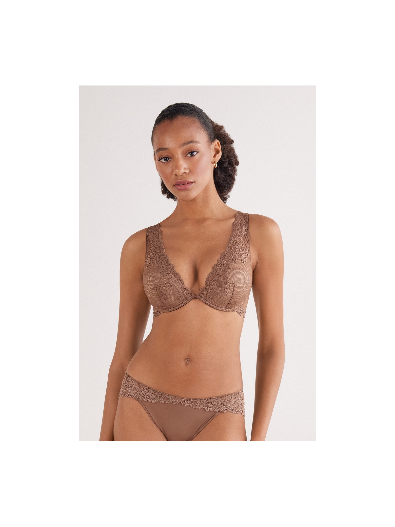 Sutiã Balconette Elena Pretty Flowers Marrom Intimissimi