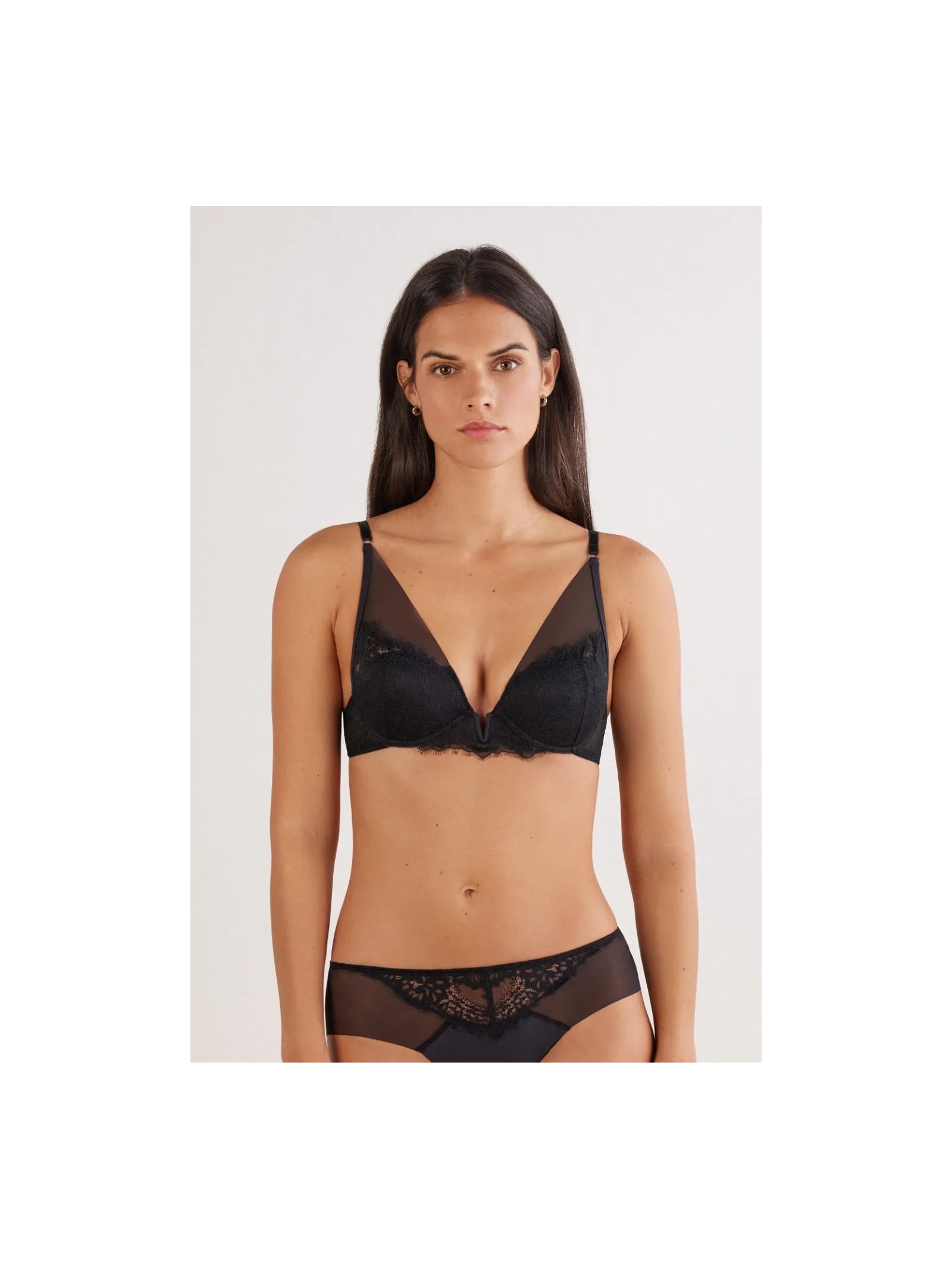 Sutiã Balconette Elena Sheer Glamour Preto Calzedonia