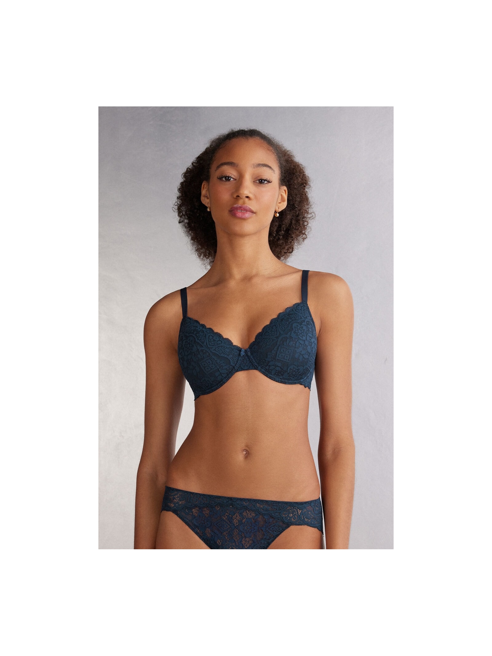 Sutiã Balconette Francesca Em Renda Azul Intimissimi