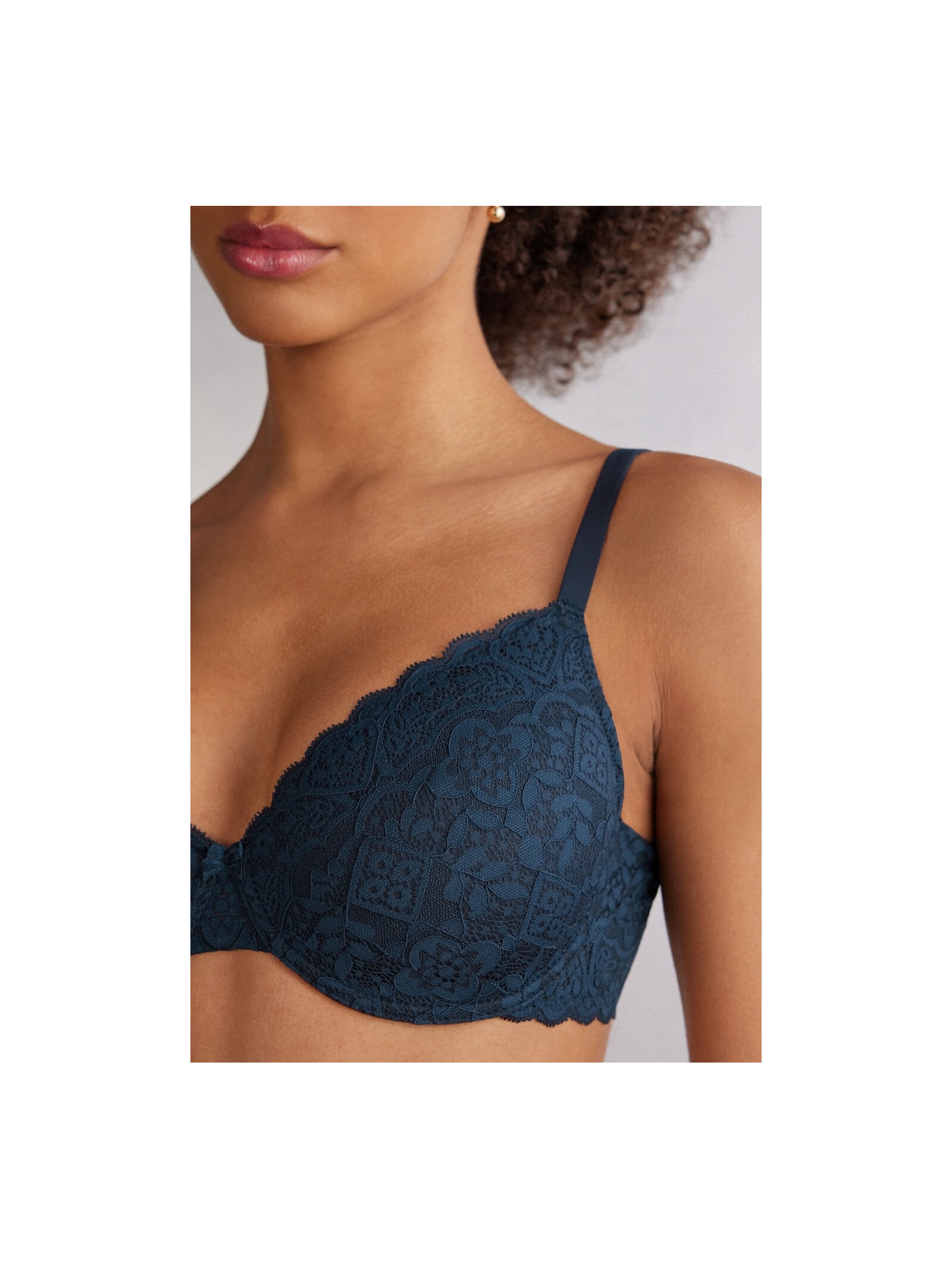 Sutiã Balconette Francesca Em Renda Azul Intimissimi