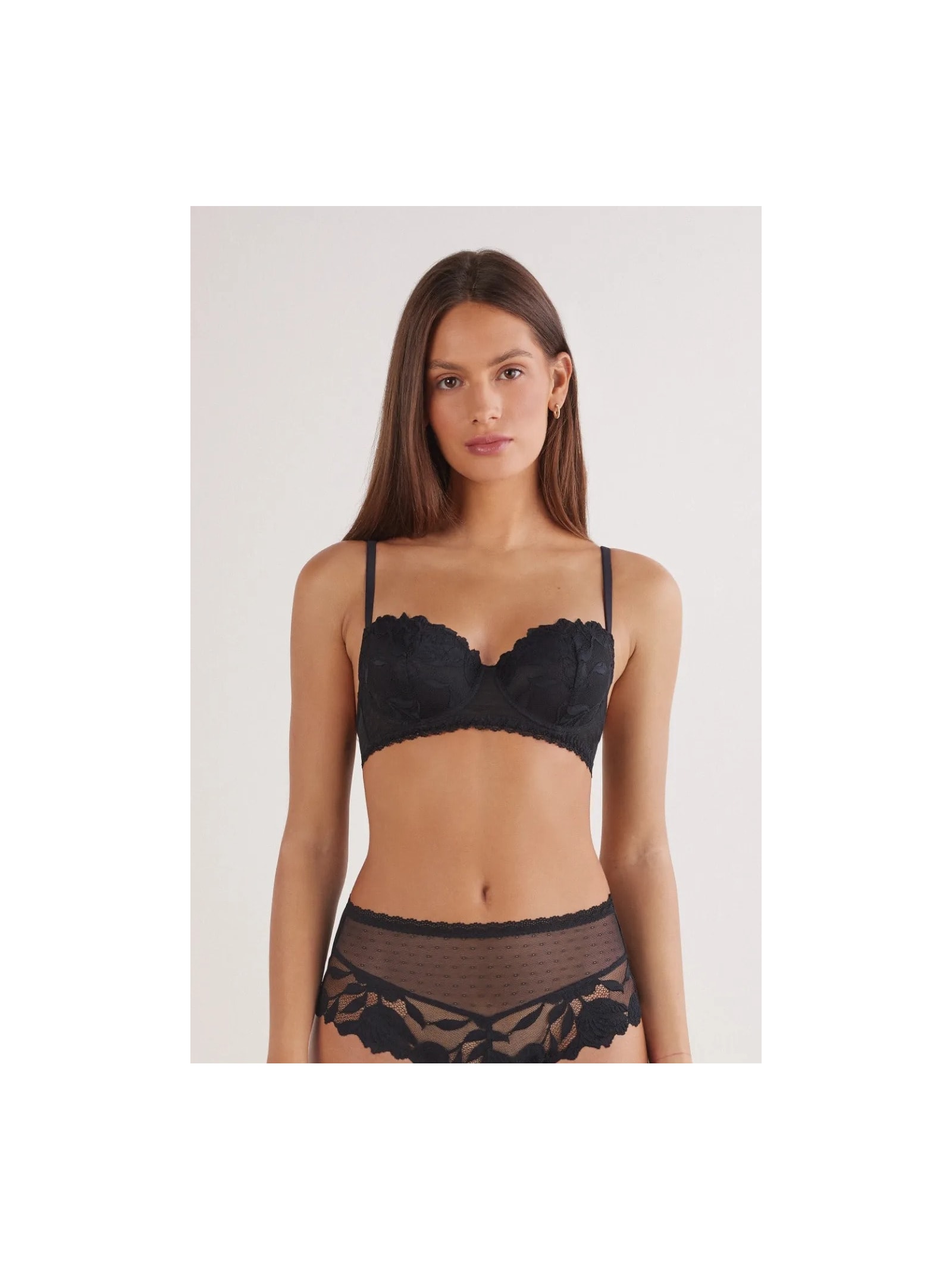 Sutiã Balconette Sofia All About Flowers Preto Intimissimi