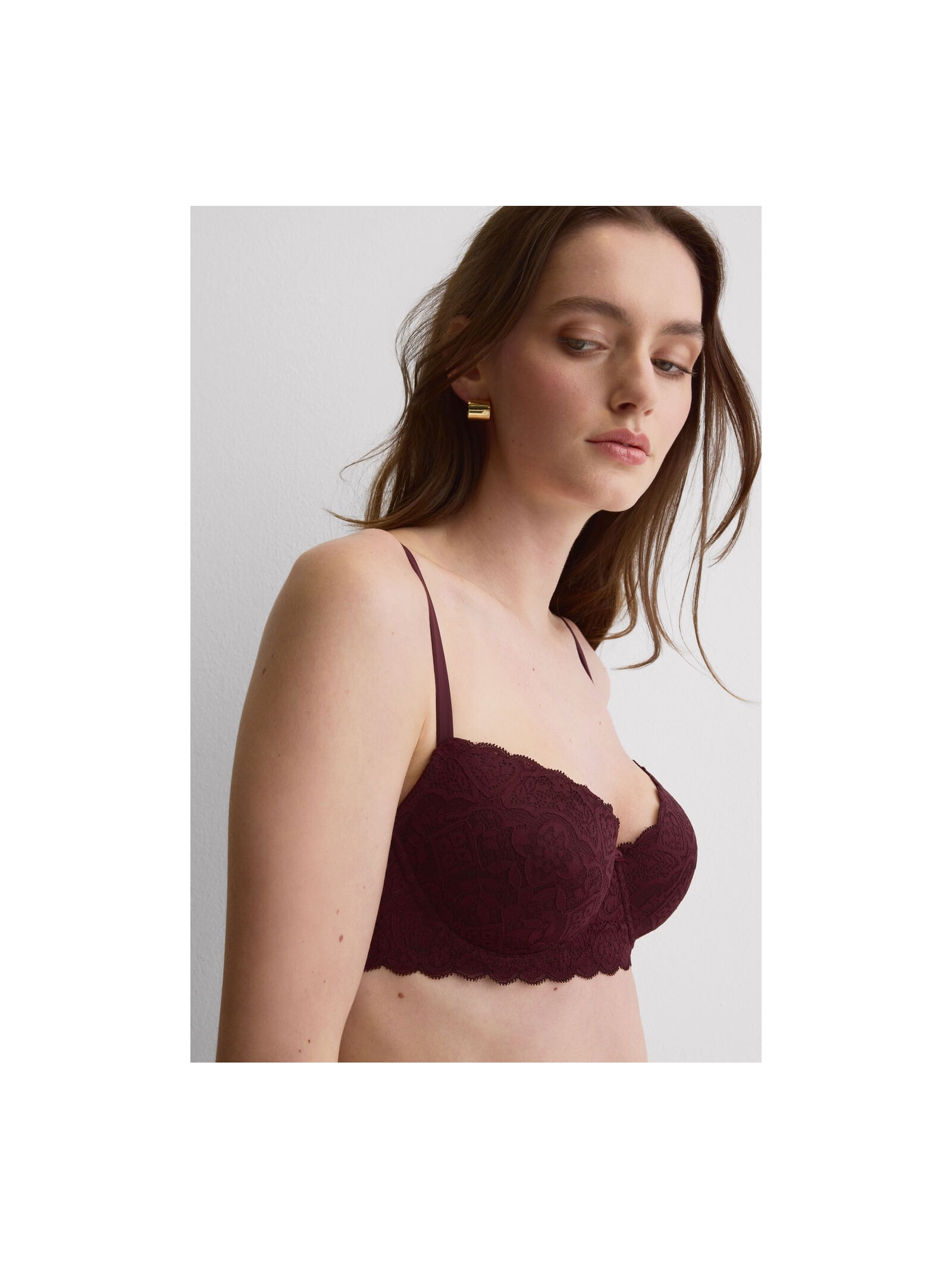 Sutiã Balconette Sofia Em Renda Bordô Intimissimi