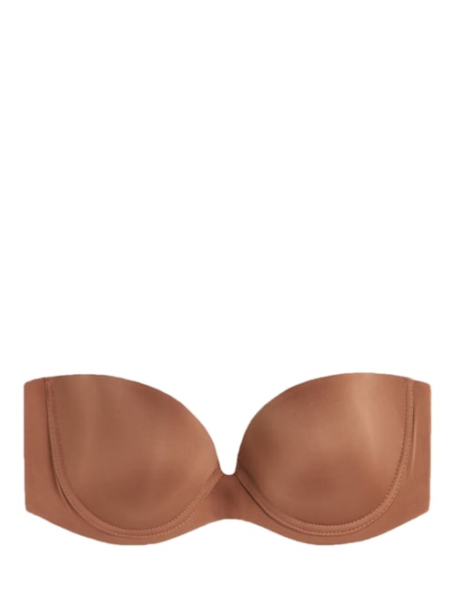 Sutiã Bandeau Anna Em Microfibra Ultralight - Bege Escuro