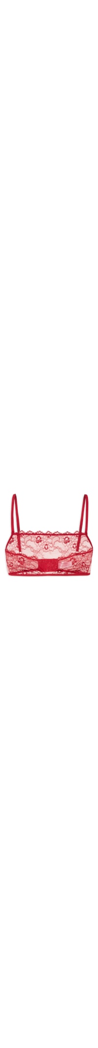 Sutiã Bandeau Sem Bojo E Sem Aro Em Renda - Vermelho