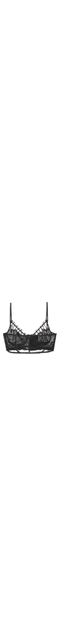 Sutiã Cropped Renda Theia - Preto