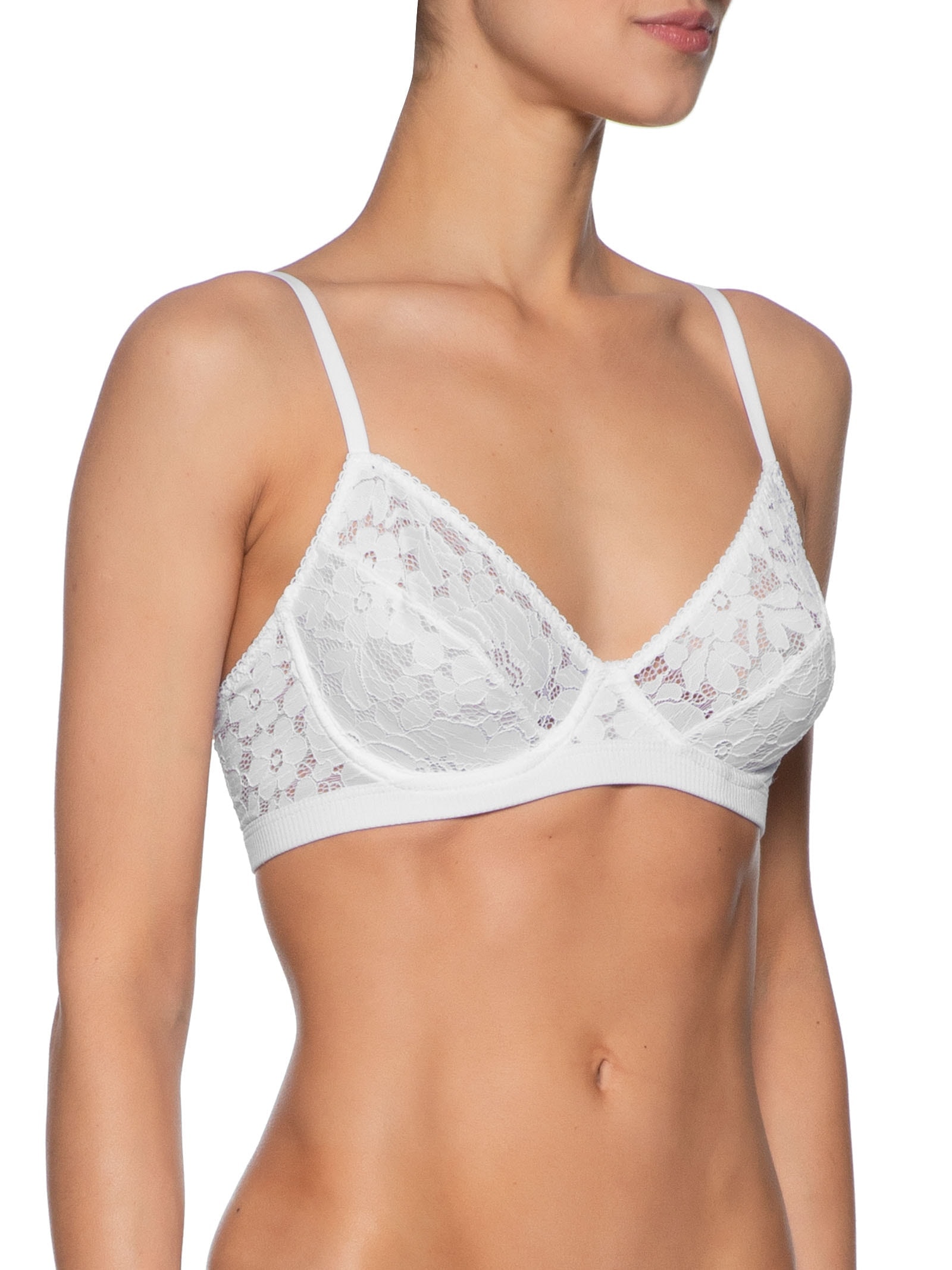 Sutiã Em Renda Floral Branco Hope