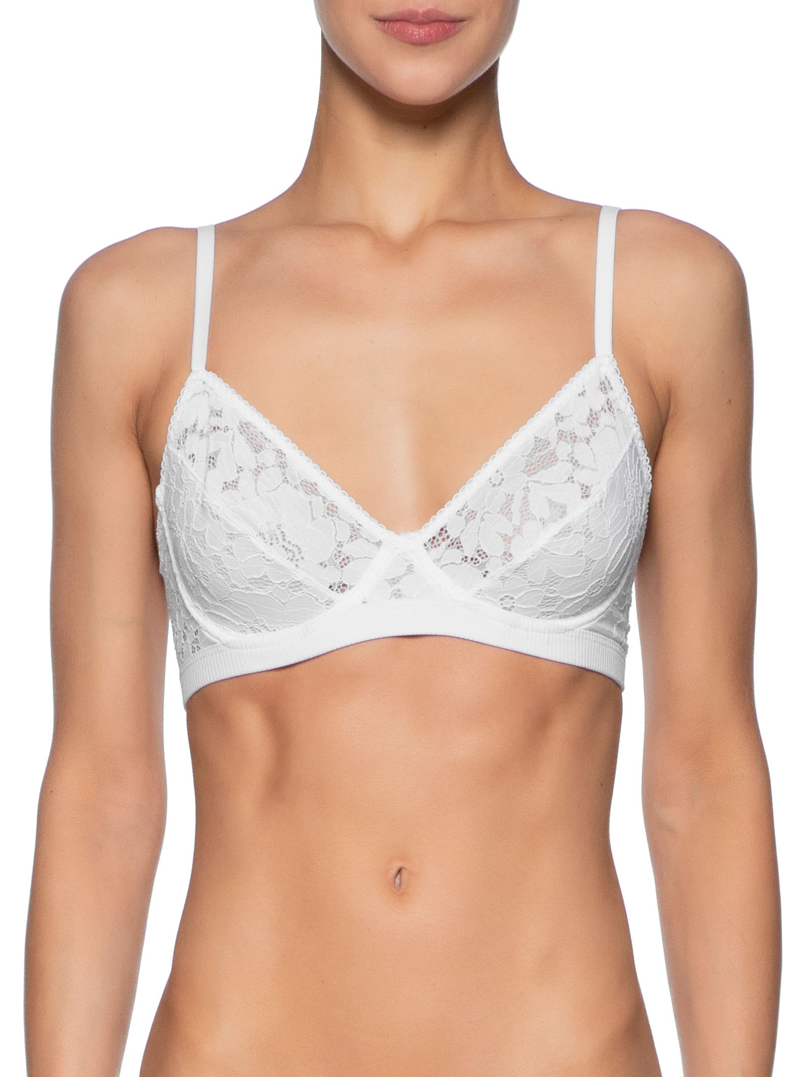 Sutiã Em Renda Floral Branco Hope