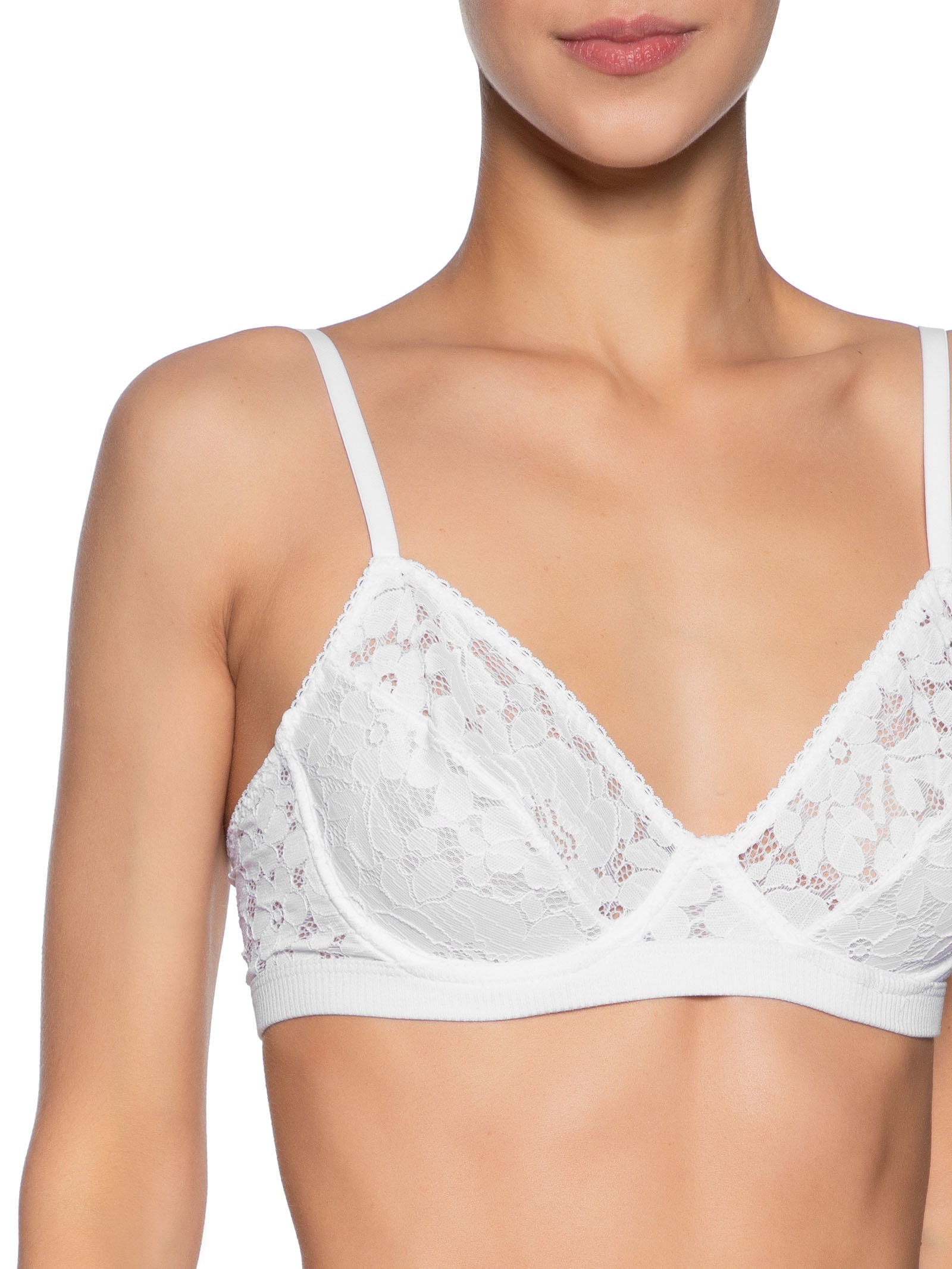 Sutiã Em Renda Floral Branco Hope