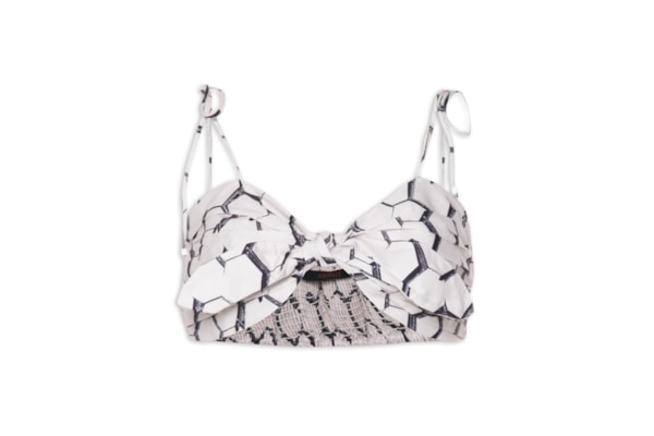 Sutiã Laço Drapeado Geo Telhado -  Off White