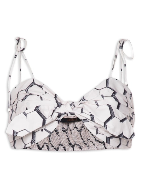 Sutiã Laço Drapeado Geo Telhado – Off White