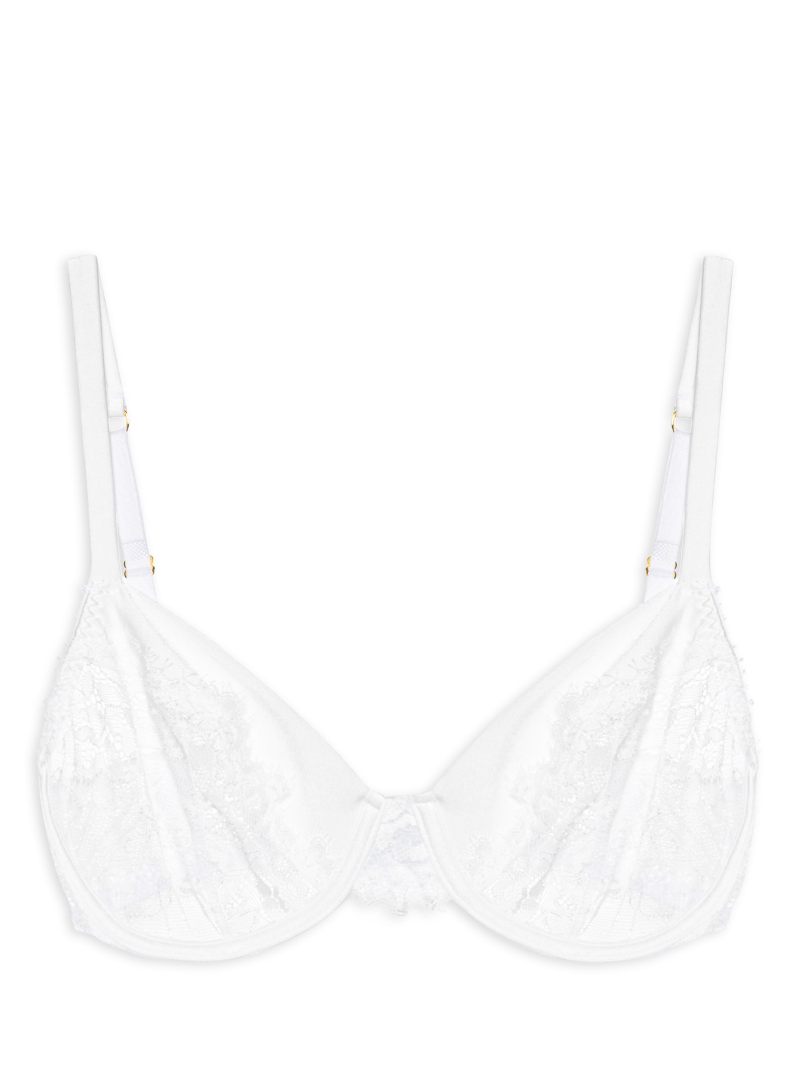 Sutiã Meia-Taça Com Aro Em Renda E Microfibra Acetinada Branco Hope