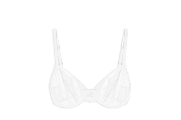 Sutiã Meia-Taça Com Aro Em Renda E Microfibra Acetinada - Branco