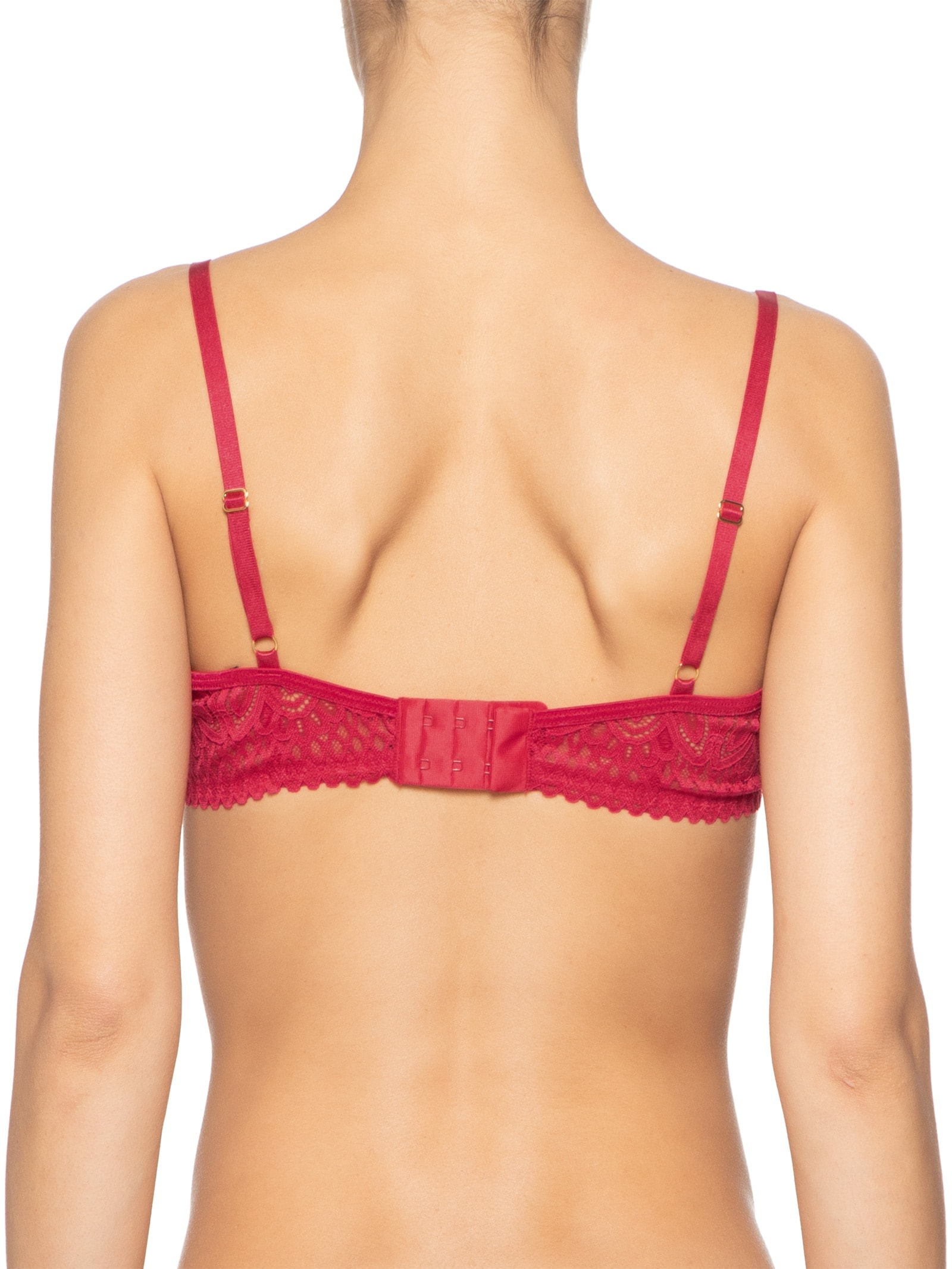 Sutiã Meia Taça Com Aro Sem Bojo Em Renda Vermelho Hope