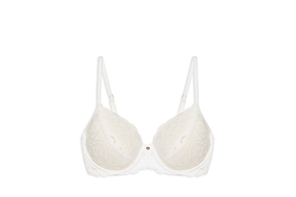 Sutiã Meia Taça Com Bojo Em Renda - Branco