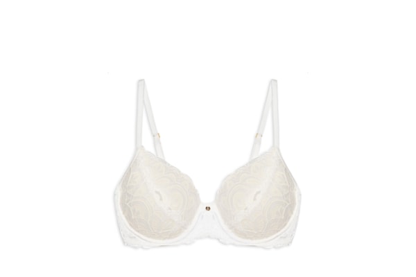 Sutiã Meia Taça Com Bojo Em Renda - Branco