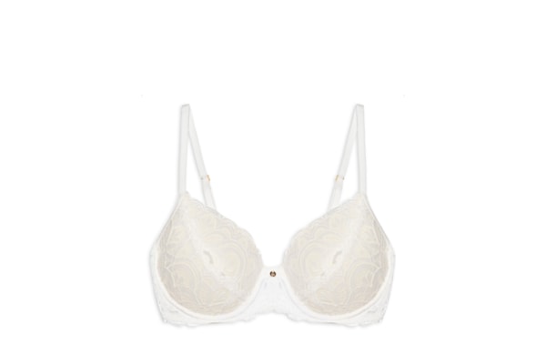 Sutiã Meia Taça Com Bojo Em Renda - Branco