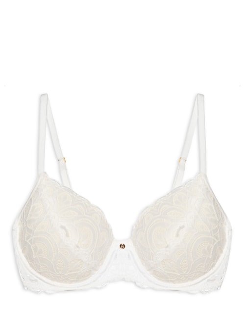 Sutiã Meia Taça Com Bojo Em Renda – Branco