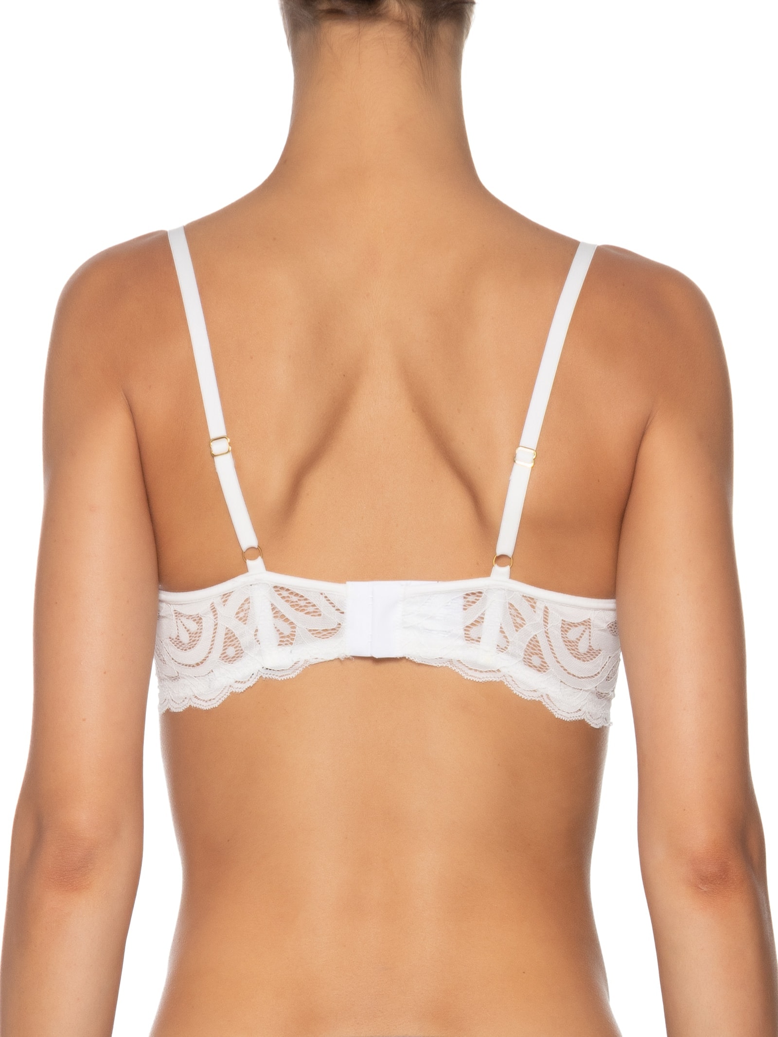 Sutiã Meia Taça Com Bojo Em Renda Branco Hope