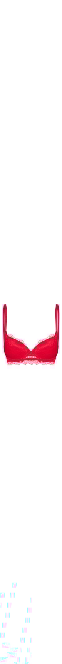 Sutiã Meia Taça Com Bojo Em Renda - Vermelho