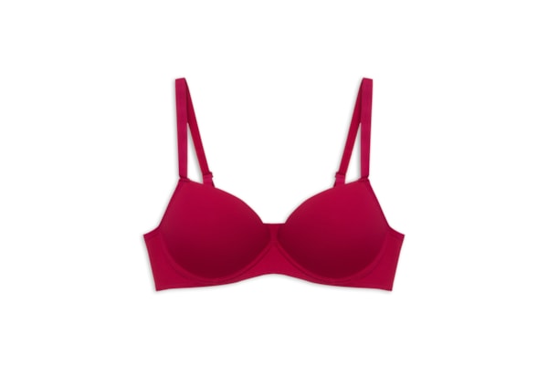 Sutiã Meia-Taça Com Bojo - Vinho 