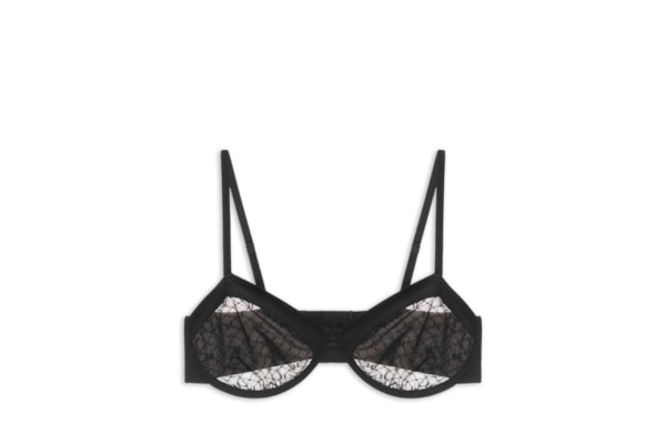 Sutiã Meia Taça Sem Bojo Com Aro Em Microfibra E Tule Personalizado - Preto