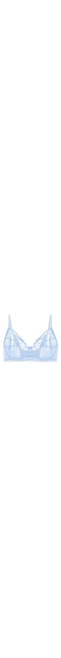 Sutiã Meia-Taça Sem Bojo Com Aro Em Renda - Azul