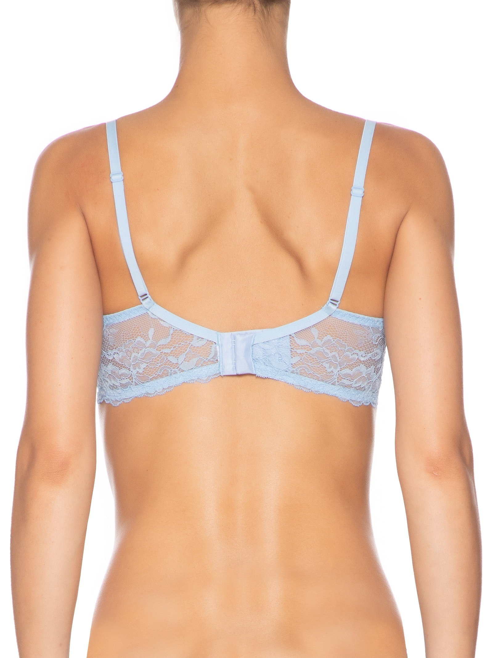 Sutiã Meia-Taça Sem Bojo Com Aro Em Renda Azul Hope