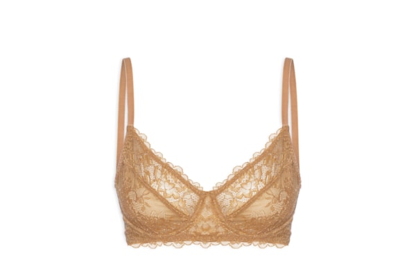Sutiã Meia-Taça Sem Bojo Com Aro Em Renda - Dourado