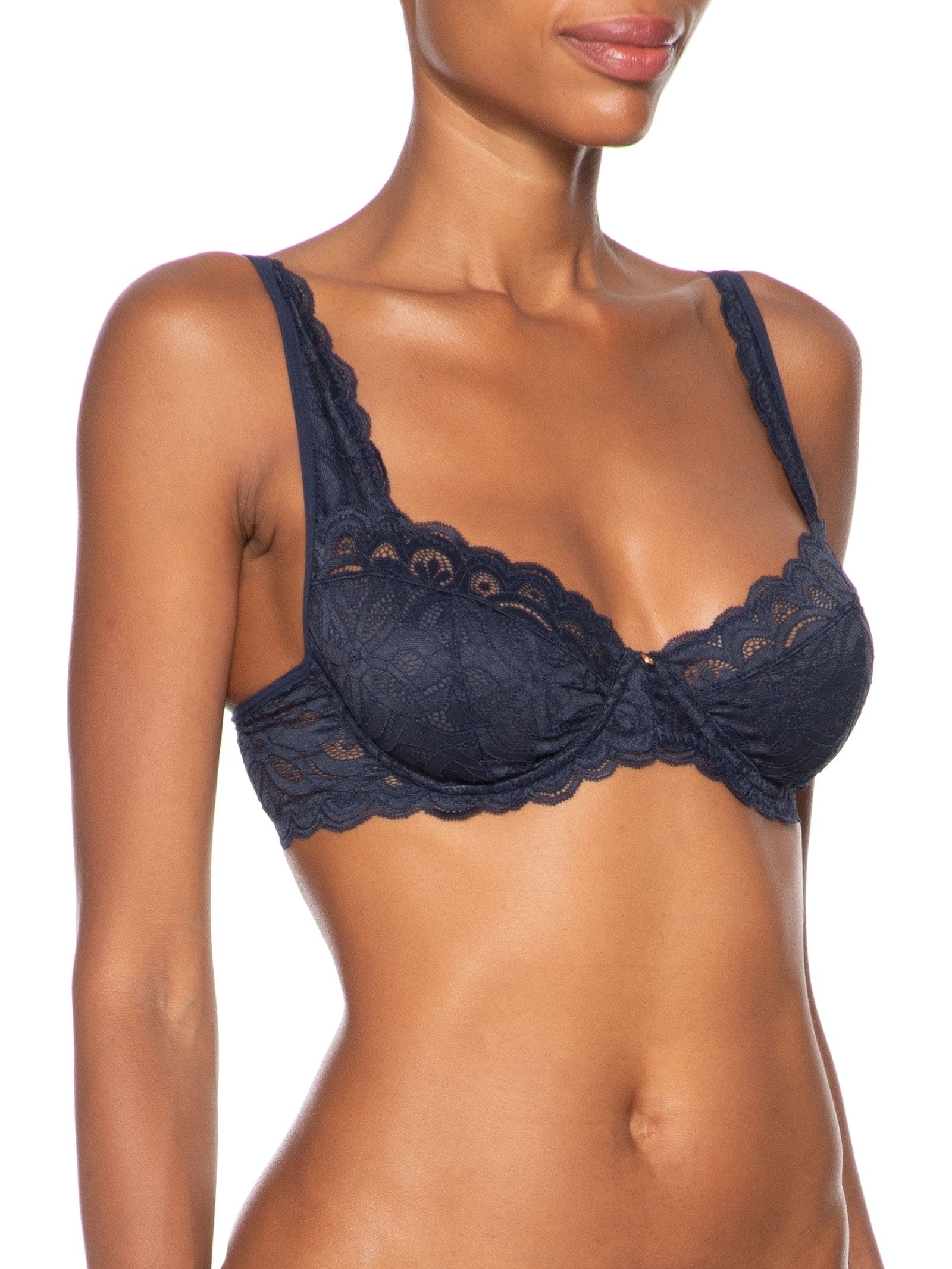 Sutiâ Meia-Taça Sem Bojo E Com Aro  Taça B  Azul Hope