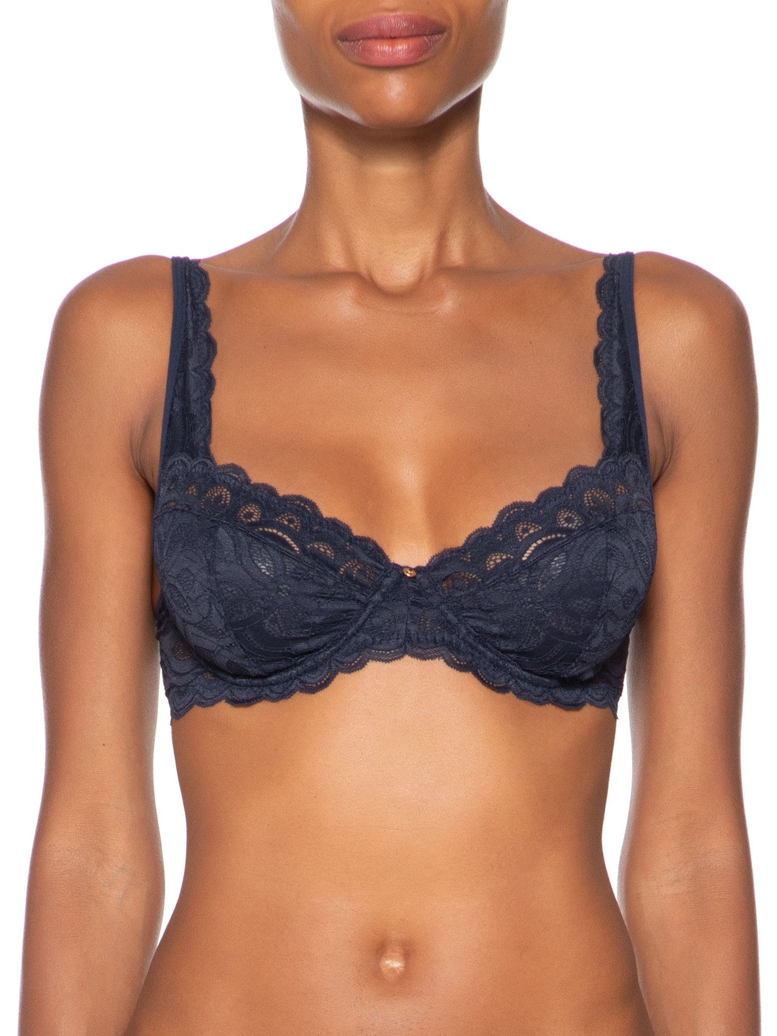 Sutiâ Meia-Taça Sem Bojo E Com Aro  Taça B  Azul Hope